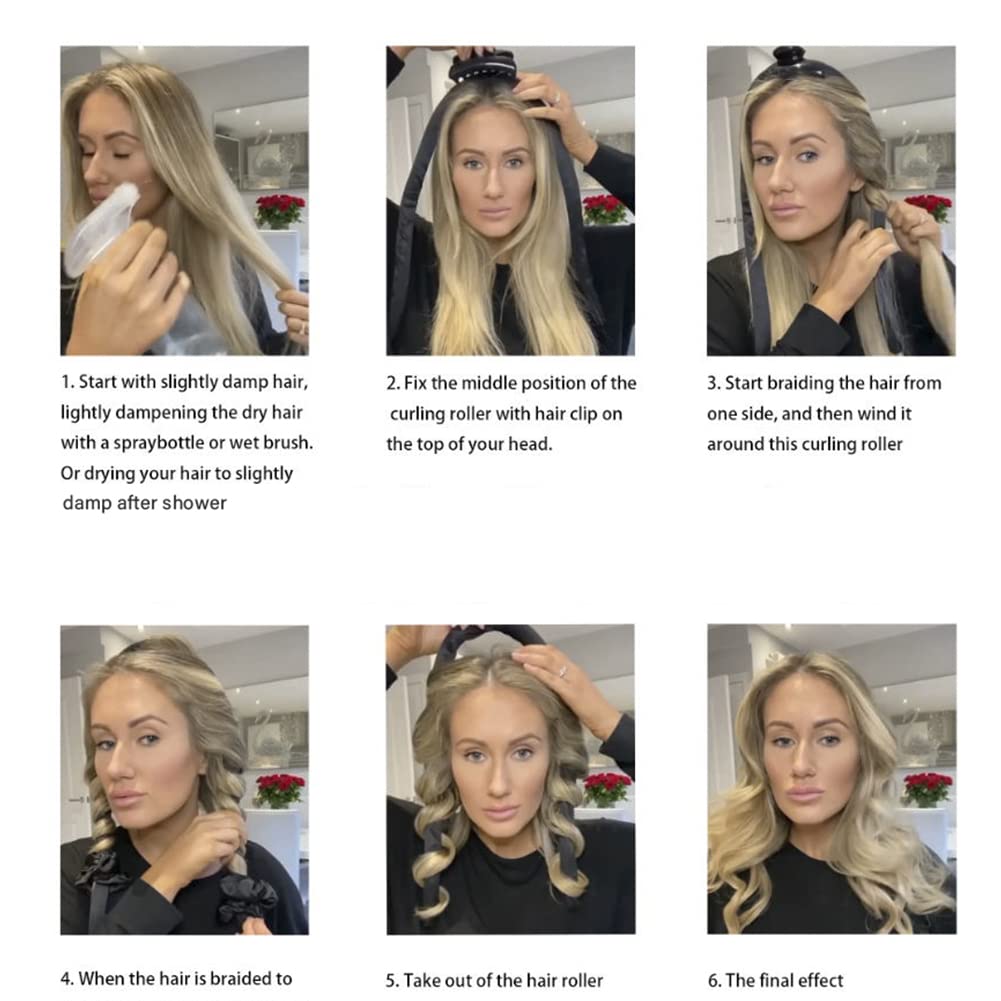 Heatless Curling Rod Headband No Heat Silk Ribbon Curling Rod Hair Roller