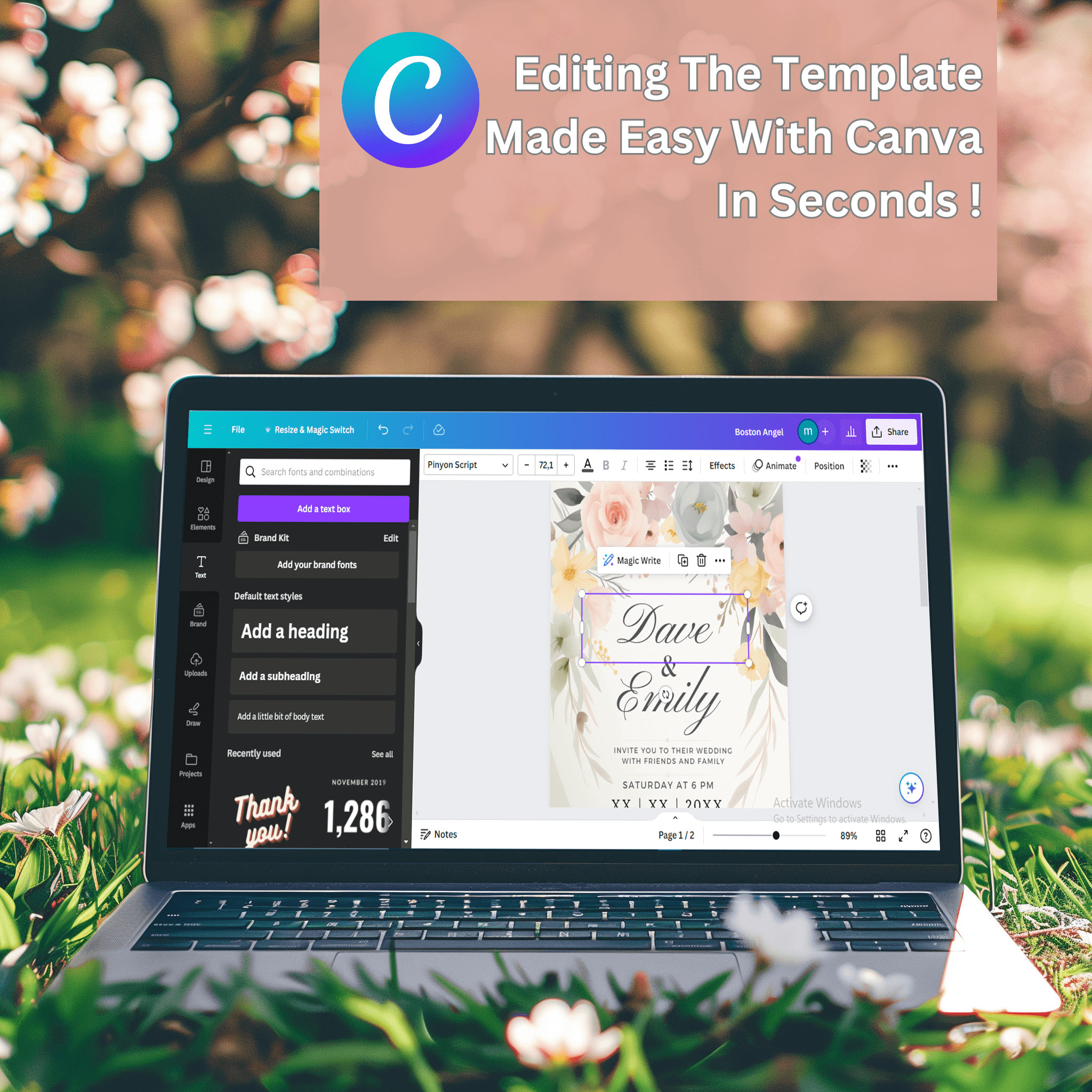 Floral Wedding Invitation Template