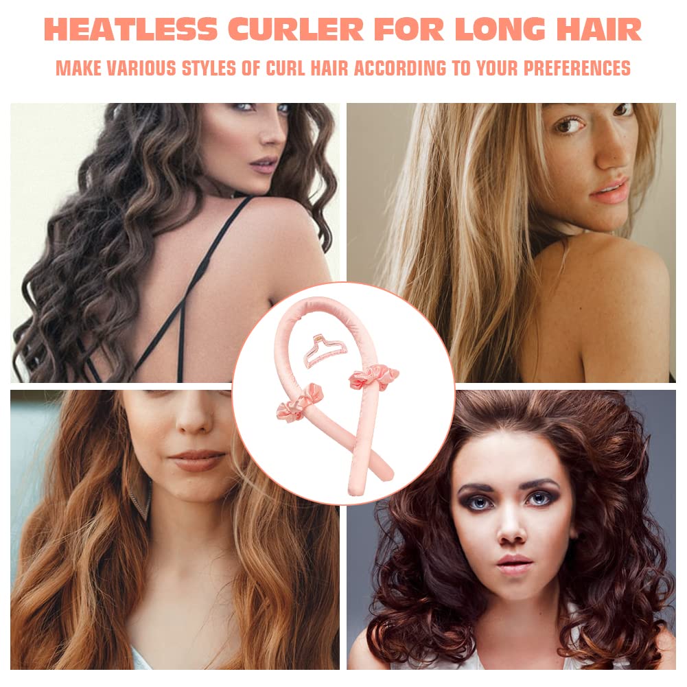 Heatless Curling Rod Headband No Heat Silk Ribbon Curling Rod Hair Roller