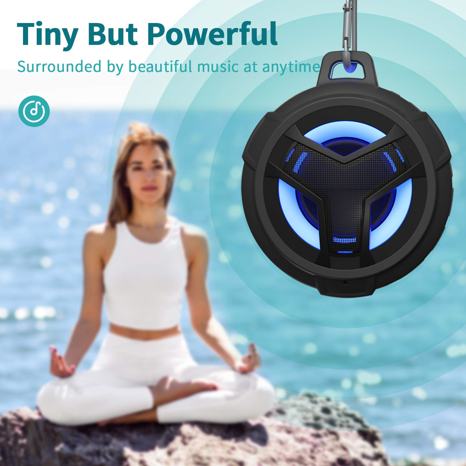 EBODA Wireless Waterproof Shower Speaker, Portable Bluetooth Speaker