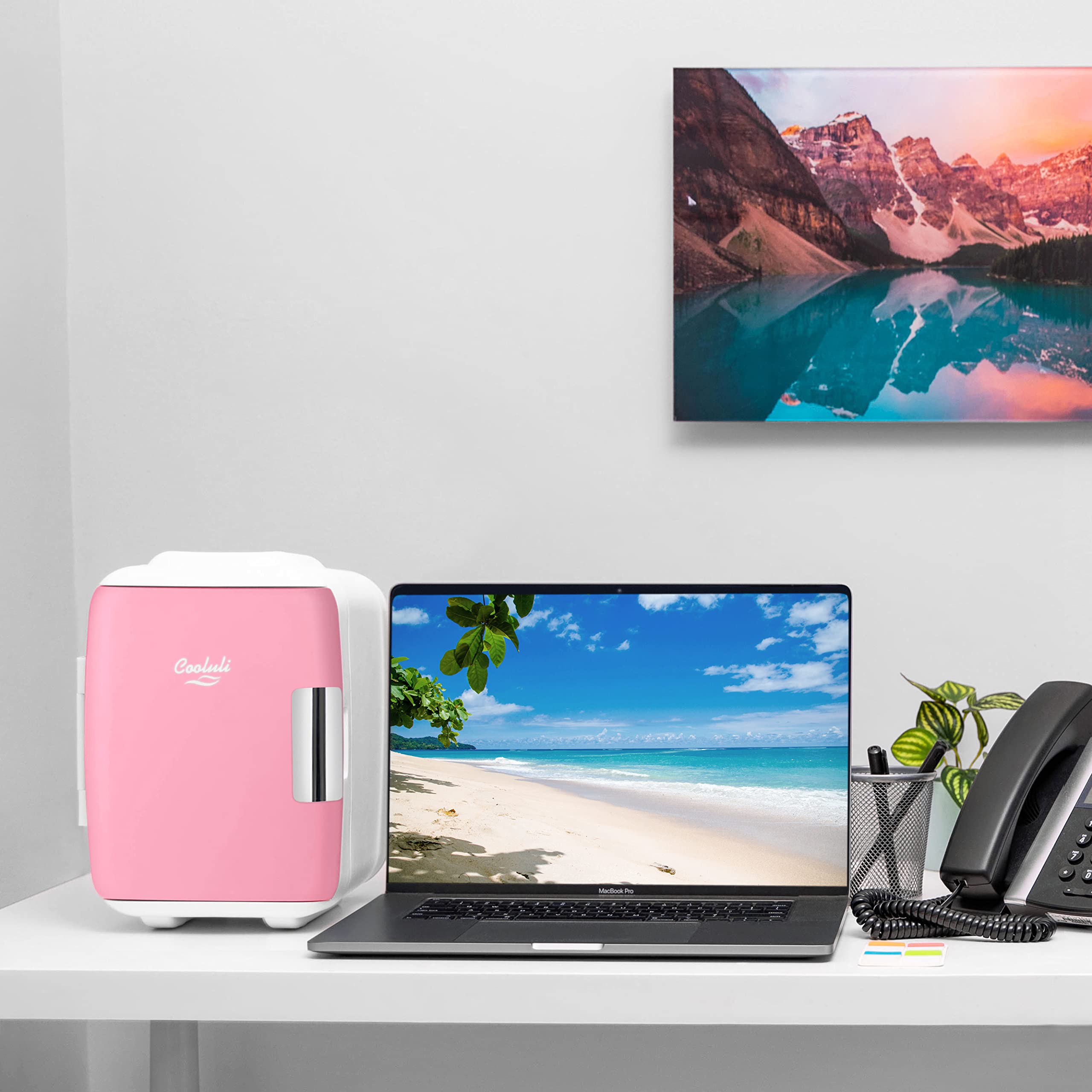 Cooluli Mini Fridge for  Skincare Beauty & Makeup - Pink